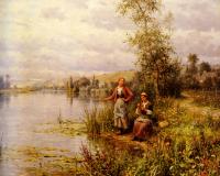Daniel Ridgway Knight - Knight Louis Aston Country Women After Fishing On A Summer Afternoon